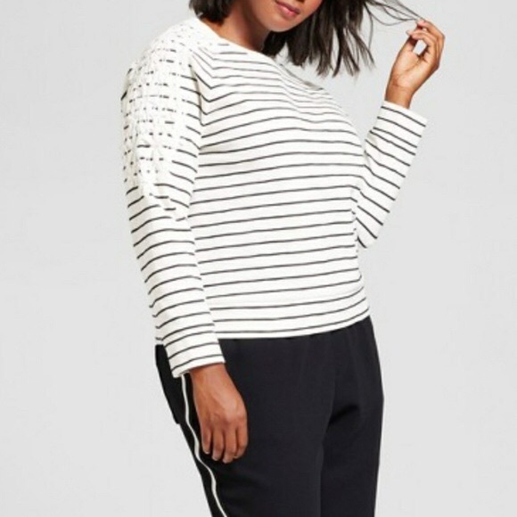 black and white striped sweatshirt